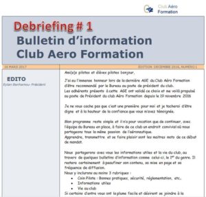 Briefing club aero formation